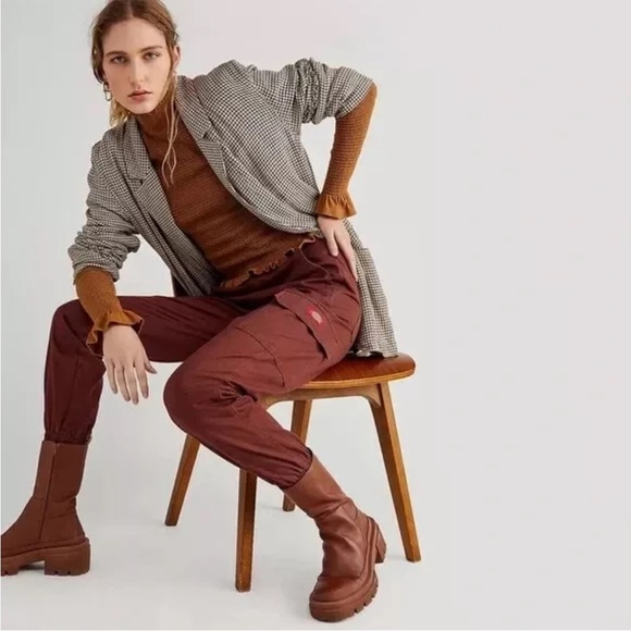 Nation LTD Emmy Smocked Turtleneck Top Cocoa Long Sleeve Ruffle Shirt Fall Sz L - Picture 3 of 13